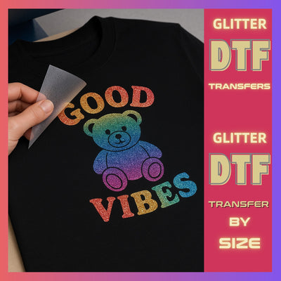 Glitter DTF Transfers By Size