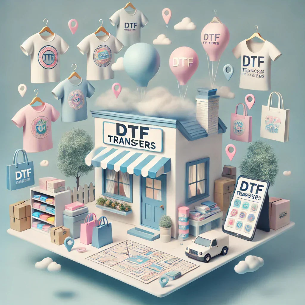 "High-quality DTF transfer prints on t-shirts showcasing vibrant colors and intricate designs.