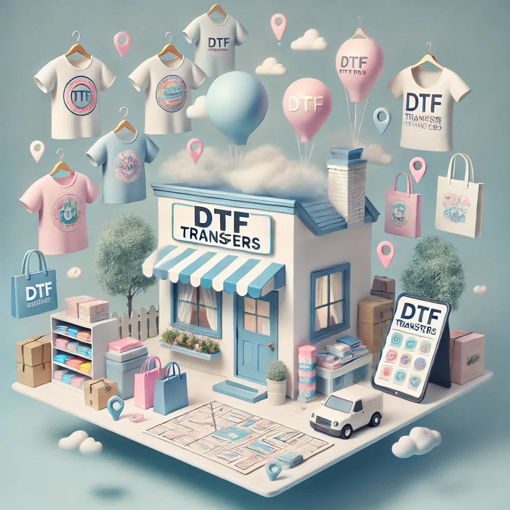 DTF printer printing vibrant custom designs onto transfer film.