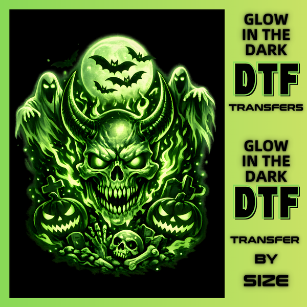 Glow in the Dark DTF Transfers by Size