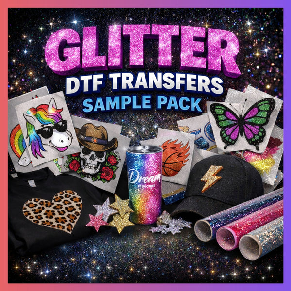 Free Premium  Glitter DTF Transfers Sample Pack