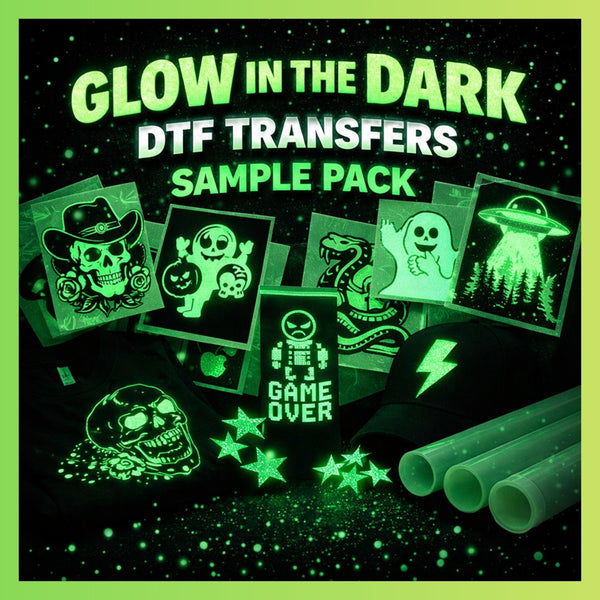 Free Premium Glow In The Dark DTF Transfers Sample Pack