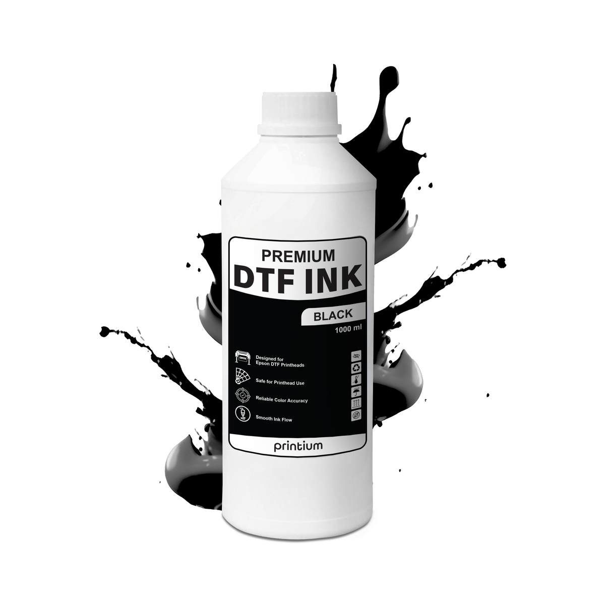 Premium DTF Ink - Black 1 Liter | High-Density Textile Ink