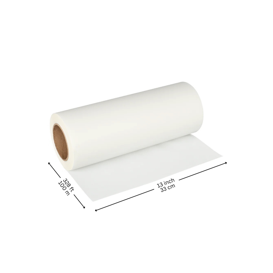 Premium DTF film roll measuring 13 inches wide and 328 feet long for direct to film printing